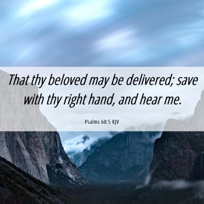 Picture 06 - Psalms 60:5 KJV - That thy beloved may be delivered; save with thy - Bible Verse Picture