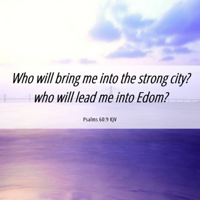 Picture 06 - Psalms 60:9 KJV - Who will bring me into the strong city? who will - Bible Verse Picture