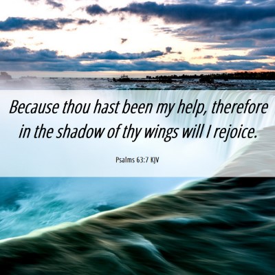 Picture 06 - Psalms 63:7 KJV - Because thou hast been my help, therefore in the - Bible Verse Picture