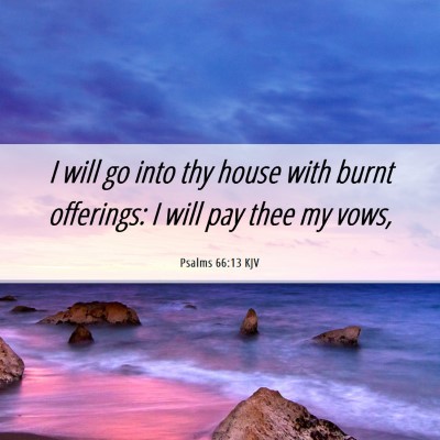 Picture 06 - Psalms 66:13 KJV - I will go into thy house with burnt offerings: I - Bible Verse Picture