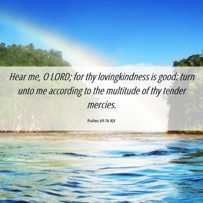 Picture 06 - Psalms 69:16 KJV - Hear me, O LORD; for thy lovingkindness is good: - Bible Verse Picture