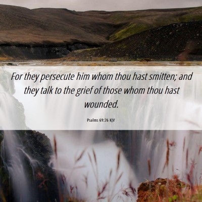 Picture 06 - Psalms 69:26 KJV - For they persecute him whom thou hast smitten; - Bible Verse Picture