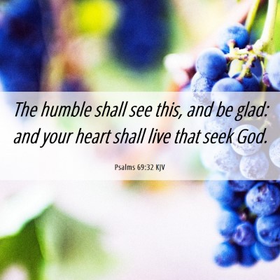 Picture 06 - Psalms 69:32 KJV - The humble shall see this, and be glad: and your - Bible Verse Picture