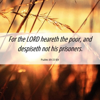 Picture 06 - Psalms 69:33 KJV - For the LORD heareth the poor, and despiseth not - Bible Verse Picture