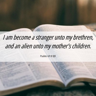 Picture 06 - Psalms 69:8 KJV - I am become a stranger unto my brethren, and an - Bible Verse Picture