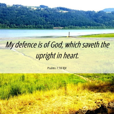 Picture 06 - Psalms 7:10 KJV - My defence is of God, which saveth the upright in - Bible Verse Picture