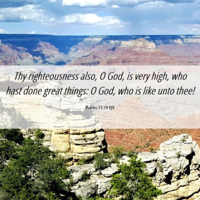 Picture 06 - Psalms 71:19 KJV - Thy righteousness also, O God, is very high, who - Bible Verse Picture