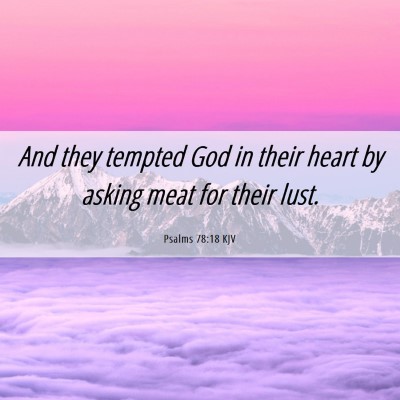 Picture 06 - Psalms 78:18 KJV - And they tempted God in their heart by asking - Bible Verse Picture
