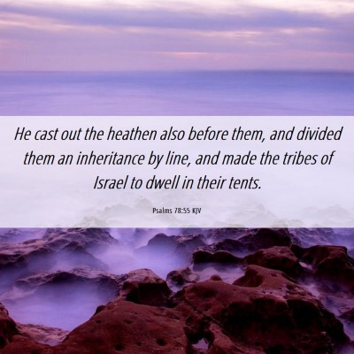 Picture 06 - Psalms 78:55 KJV - He cast out the heathen also before them, and - Bible Verse Picture