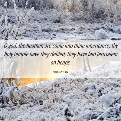 Picture 06 - Psalms 79:1 KJV - O god, the heathen are come into thine - Bible Verse Picture