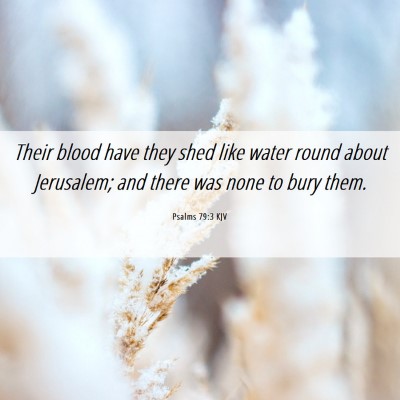 Picture 06 - Psalms 79:3 KJV - Their blood have they shed like water round about - Bible Verse Picture