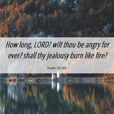 Picture 06 - Psalms 79:5 KJV - How long, LORD? wilt thou be angry for ever? - Bible Verse Picture