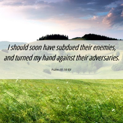 Picture 06 - Psalms 81:14 KJV - I should soon have subdued their enemies, and - Bible Verse Picture