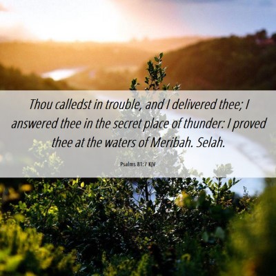 Picture 06 - Psalms 81:7 KJV - Thou calledst in trouble, and I delivered thee; I - Bible Verse Picture