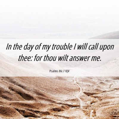 Picture 06 - Psalms 86:7 KJV - In the day of my trouble I will call upon thee: - Bible Verse Picture