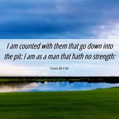 Picture 06 - Psalms 88:4 KJV - I am counted with them that go down into the pit: - Bible Verse Picture