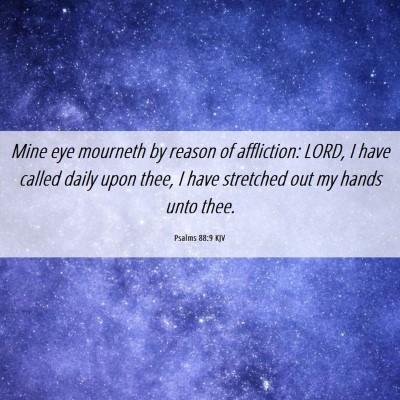 Picture 06 - Psalms 88:9 KJV - Mine eye mourneth by reason of affliction: LORD, - Bible Verse Picture