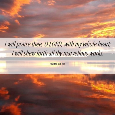 Picture 06 - Psalms 9:1 KJV - I will praise thee, O LORD, with my whole heart; - Bible Verse Picture