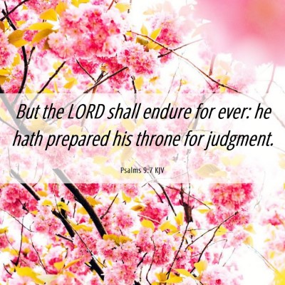 Picture 06 - Psalms 9:7 KJV - But the LORD shall endure for ever: he hath - Bible Verse Picture