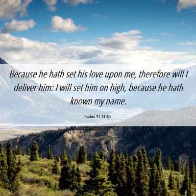 Picture 06 - Psalms 91:14 KJV - Because he hath set his love upon me, therefore - Bible Verse Picture