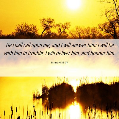 Picture 06 - Psalms 91:15 KJV - He shall call upon me, and I will answer him: I - Bible Verse Picture