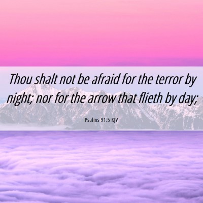 Picture 06 - Psalms 91:5 KJV - Thou shalt not be afraid for the terror by night; - Bible Verse Picture