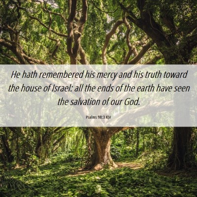 Picture 06 - Psalms 98:3 KJV - He hath remembered his mercy and his truth toward - Bible Verse Picture