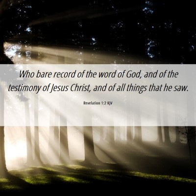 Picture 06 - Revelation 1:2 KJV - Who bare record of the word of God, and of the - Bible Verse Picture
