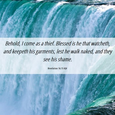 Picture 06 - Revelation 16:15 KJV - Behold, I come as a thief. Blessed is he that - Bible Verse Picture