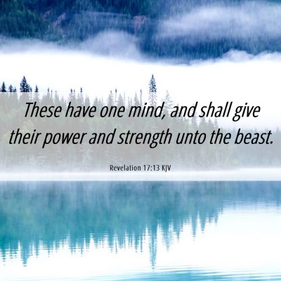Picture 06 - Revelation 17:13 KJV - These have one mind, and shall give their power - Bible Verse Picture