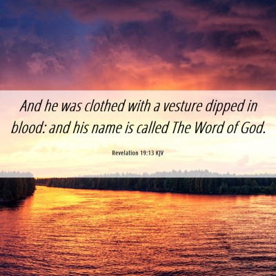 Picture 06 - Revelation 19:13 KJV - And he was clothed with a vesture dipped in - Bible Verse Picture