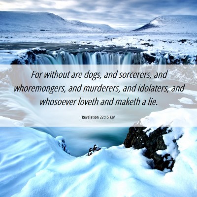 Picture 06 - Revelation 22:15 KJV - For without are dogs, and sorcerers, and - Bible Verse Picture