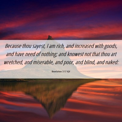 Picture 06 - Revelation 3:17 KJV - Because thou sayest, I am rich, and increased - Bible Verse Picture