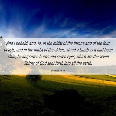 Picture 06 - Revelation 5:6 KJV - And I beheld, and, lo, in the midst of the throne - Bible Verse Picture