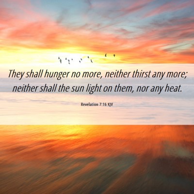 Picture 06 - Revelation 7:16 KJV - They shall hunger no more, neither thirst any - Bible Verse Picture