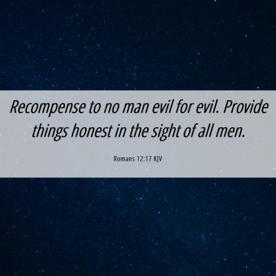 Picture 06 - Romans 12:17 KJV - Recompense to no man evil for evil. Provide - Bible Verse Picture