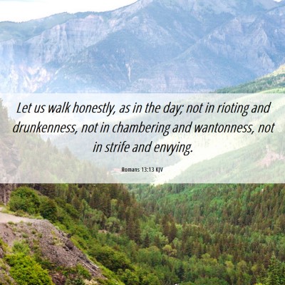 Picture 06 - Romans 13:13 KJV - Let us walk honestly, as in the day; not in - Bible Verse Picture