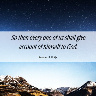 Picture 06 - Romans 14:12 KJV - So then every one of us shall give account of - Bible Verse Picture