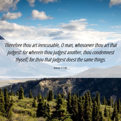 Picture 06 - Romans 2:1 KJV - Therefore thou art inexcusable, O man, whosoever - Bible Verse Picture