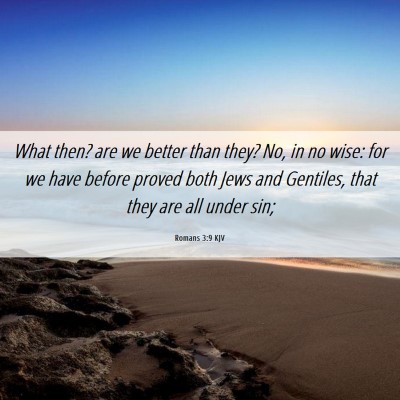 Picture 06 - Romans 3:9 KJV - What then? are we better than they? No, in no - Bible Verse Picture