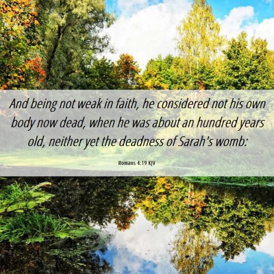 Picture 06 - Romans 4:19 KJV - And being not weak in faith, he considered not - Bible Verse Picture