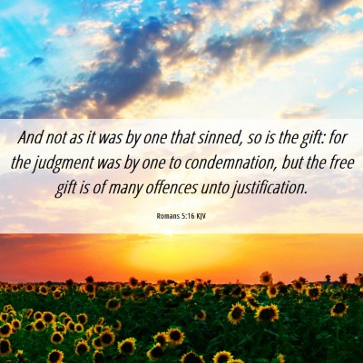 Picture 06 - Romans 5:16 KJV - And not as it was by one that sinned, so is the - Bible Verse Picture