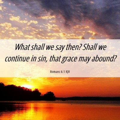 Picture 06 - Romans 6:1 KJV - What shall we say then? Shall we continue in sin, - Bible Verse Picture