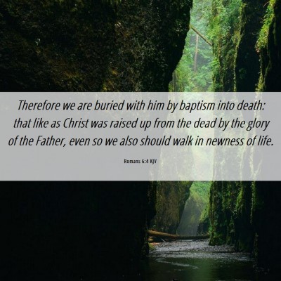 Picture 06 - Romans 6:4 KJV - Therefore we are buried with him by baptism into - Bible Verse Picture