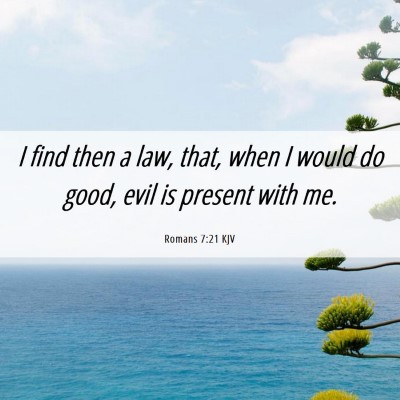 Picture 06 - Romans 7:21 KJV - I find then a law, that, when I would do good, - Bible Verse Picture