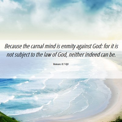 Picture 06 - Romans 8:7 KJV - Because the carnal mind is enmity against God: - Bible Verse Picture