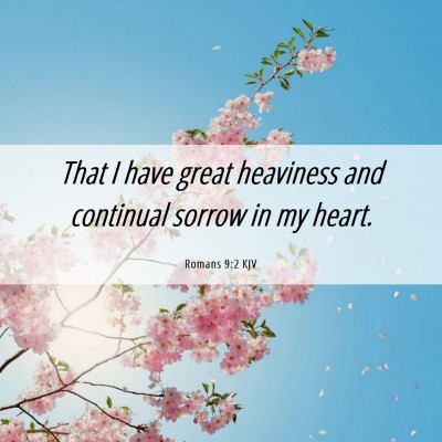 Picture 06 - Romans 9:2 KJV - That I have great heaviness and continual sorrow - Bible Verse Picture