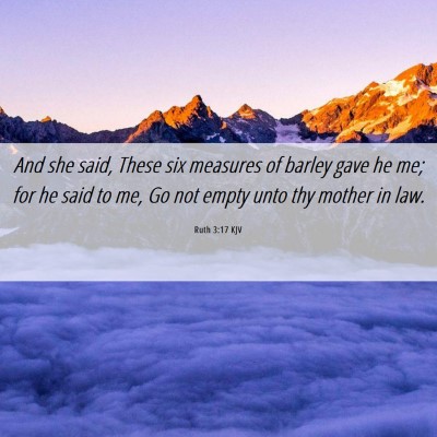 Picture 06 - Ruth 3:17 KJV - And she said, These six measures of barley gave - Bible Verse Picture
