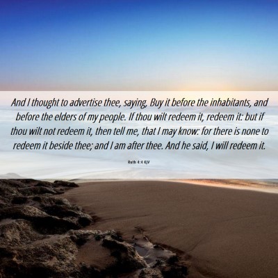 Picture 06 - Ruth 4:4 KJV - And I thought to advertise thee, saying, Buy it - Bible Verse Picture