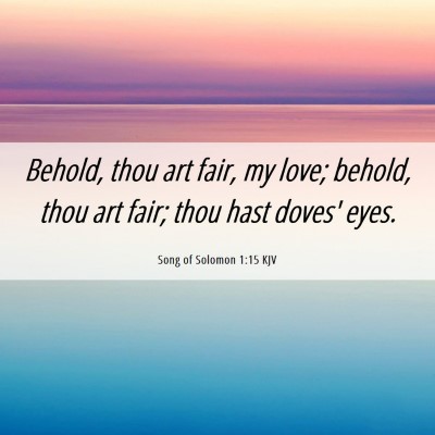 Picture 06 - Song of Solomon 1:15 KJV - Behold, thou art fair, my love; behold, thou art - Bible Verse Picture